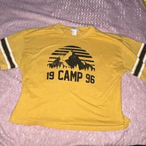 Yellow Forever 21 Cropped shirt.